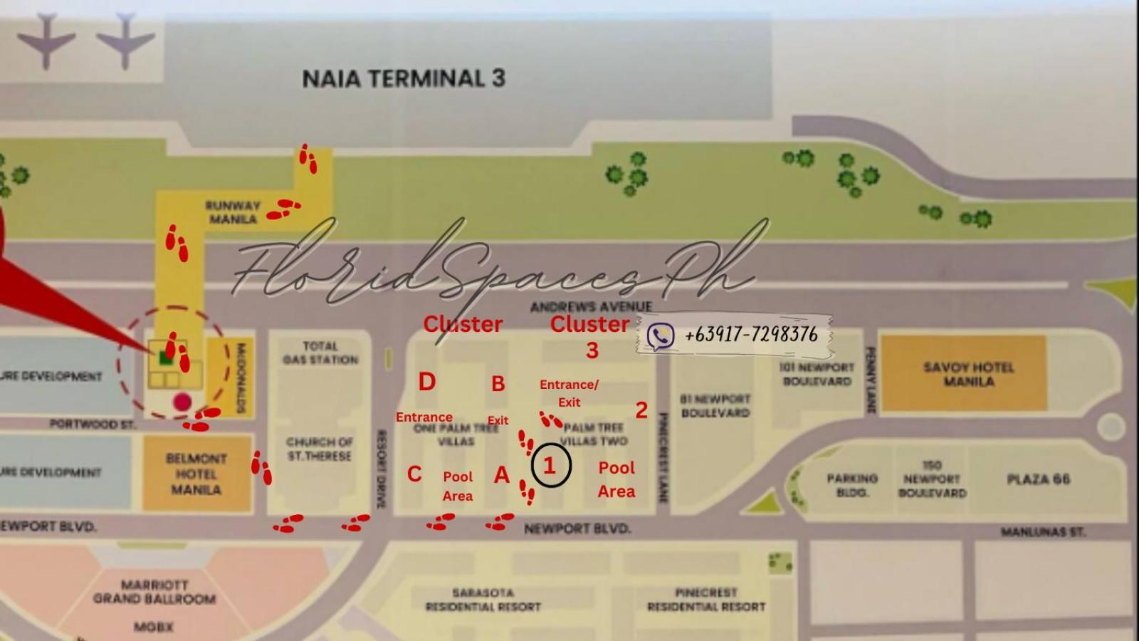 Two Palm Tree Villas Condominium - Studio 8Th Fl With Balcony - Across Terminal 3 Airport Pasay Extérieur photo